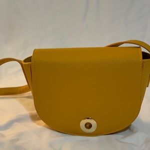 Yellow faux leather crossbody bag